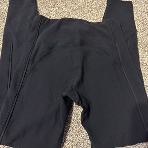 Black Ribbed Premium Leggings 24”